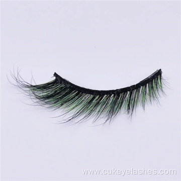 green natural colored mink cat eye eyelash extensions